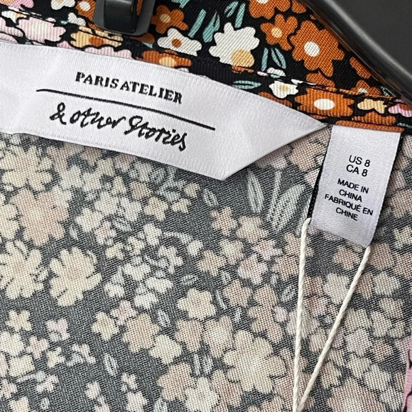 & Other Stories | Wrap Shirt Dress in Dark Floral - Picture 5 of 7